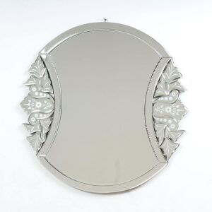 Quality Glass Venetian Round Mirror Decorative Mirror Traditional Mirror Designer Art Mirror Living Room Mirror for Living Room Color Silver 26"x26" Inces SVM 39
