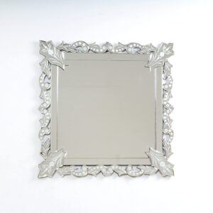Quality Glass Venetian Square Mirror Decorative Mirror Traditional Mirror Designer Art Mirror Living Room Mirror for Living Room Color Silver 23"x23" Inches SVM 44