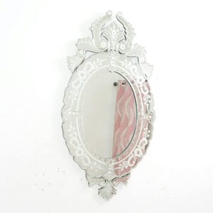 Quality Glass Oval Venetian Mirror Decorative Mirror Traditional Mirror Designer Art Mirror Living Room Mirror for Living Room Color Silver 20"x34" Inces SVM 54