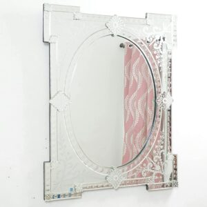 Quality Glass Venetian Mirror Decorative Mirror Traditional Mirror Designer Art Mirror Living Room Mirror for Living Room Color Silver 28"x36" Inces SVM 64