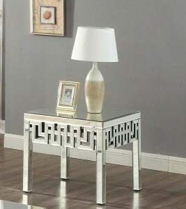 Quality Glass Modern Side Table for Living Room Size 24"x24"x24" Inches Color Silver CCT 102