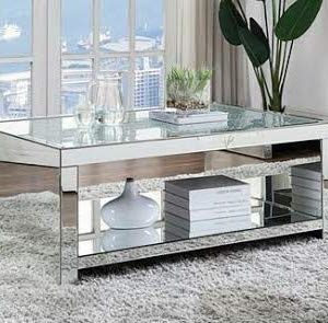 Quality Glass Modern Center Table for Living Room Size 40"x18"x22" Inches Color Silver CCT 103