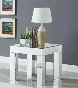 Quality Glass Modern Side Table for Living Room Size 18"x18"x18" Inches Color Silver CCT 105