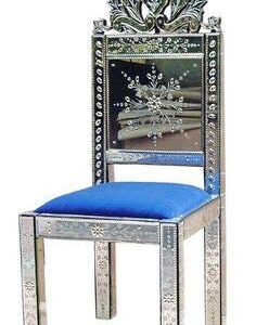 Quality Glass Venetian Chair for Living Room Size 18"x40"x18" Inches Color Silver CCT 108