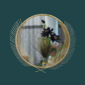 Quality Glass Decorative Metal Frame Round Wall Mirror Bathroom Mirror Living Room Mirror Royal Mirror Villas Mirror Home Mirror Color Golden Size 24x24 Inches DMM 17