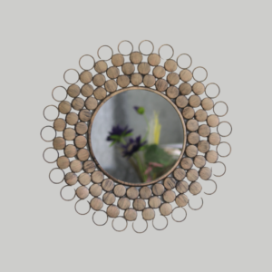 Quality Glass Decorative Metal Frame Round Wall Mirror Bathroom Mirror Living Room Mirror Royal Mirror Villas Mirror Home Mirror Color Golden Brush Finish Size 30x30 Inches DMM 26