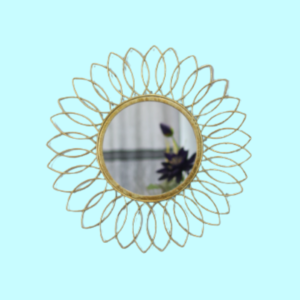 Quality Glass Decorative Metal Frame Round Wall Mirror Bathroom Mirror Living Room Mirror Royal Mirror Villas Mirror Home Mirror Color Golden Size 24x24 Inches DMM 32