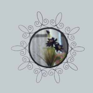 Quality Glass Decorative Metal Frame Round Wall Mirror Bathroom Mirror Living Room Mirror Royal Mirror Villas Mirror Home Mirror Color Black Size 30x30 Inches DMM 35