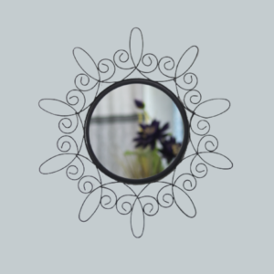 Quality Glass Decorative Metal Frame Round Wall Mirror Bathroom Mirror Living Room Mirror Royal Mirror Villas Mirror Home Mirror Color Black Size 24x24 Inches DMM 36