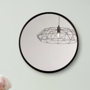 MAISSON Metal Frame Round wall mirror royal mirror home decorative mirror modern mirror living room mirror wall mirror bathroom mirror Size 18×18 Inches Color Black MF 17