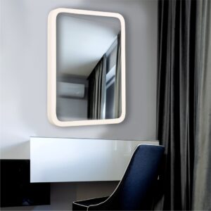 MAISSON Metal Frame Wall mirror royal mirror home decorative mirror modern mirror living room mirror wall mirror bathroom mirror size 12x18 inches Color white MF 26