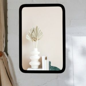 Quality Glass metal frame wall mirror royal mirror home decorative mirror modern mirror living room Mirror Wall Mirror Bathroom Mirror Square Size 18x24 inches Color Black MF 22