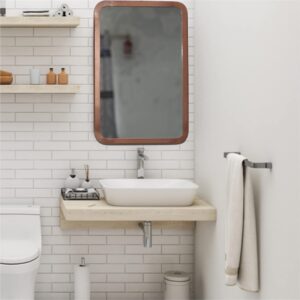 Quality Glass Metal Frame Wall Mirror Royal Mirror Home Decorative Mirror Modern Mirror Living Room Mirror Wall Mirror Bathroom Mirror Size 12x18 inches Color Copper MF 30