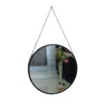 Quality Glass Metal Frame Round Wall Mirror Royal Mirror Home Decorative Mirror Modern Mirror Living Room Mirror Wall Mirror Bathroom Mirror Size 24x24 inches Color Black MF 32