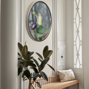 Quality Glass Metal Frame Round Wall Mirror Royal Mirror Home Decorative Mirror Modern Mirror Living Room Mirror Wall Mirror Bathroom Mirror Size 24x24 inches Color Antique Golen MF 33