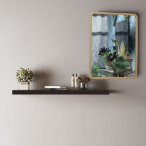 Quality Glass Metal Frame Rectangular Wall Mirror Royal Mirror Home Decorative Mirror Modern Mirror Living Room Mirror Wall Mirror Bathroom Mirror Size 18x24 inches Color Brown MF 37
