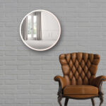 Quality Glass Wall Mirror Metal Frame Round Wall Mirror Metal Frame for Bathroom, Living Room, Vanity Decorative Wall Mirror Wall Mounted (18X18 Inches) - White MF 16