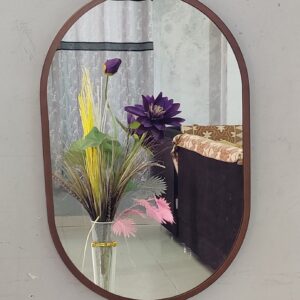 Quality Glass Metal Frame Shape Capsule Wall Mirror Royal Mirror Home Decorative Mirror Modern Mirror Living Room Mirror Wall Mirror Bathroom Mirror Size 16x24 inches Color Copper MF 61