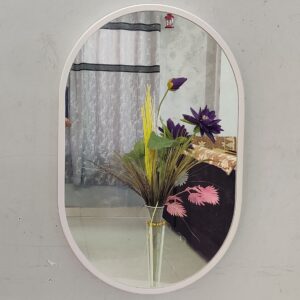 Quality Glass Metal Frame Shape Capsule Wall Mirror Royal Mirror Home Decorative Mirror Modern Mirror Living Room Mirror Wall Mirror Bathroom Mirror Size 16x24 inches Color Silver MF 65