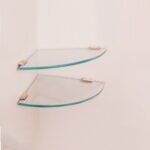 Quality Glass Multi-Purpose Glass Shelves Wall Mount Shelf for Bathroom Bedroom Living Room Office and Kitchen Brass Finish Transparent Dimension: 9" L x 9" H Inches Pack of 2 WS 015