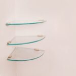 Quality Glass Multi-Purpose Glass Shelves Wall Mount Shelf for Bathroom Bedroom Living Room Office and Kitchen Brass Finish Transparent Dimension: 9" L x 9" H Inches Pack of 3 WS 016