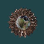 Quality Glass Decorative Metal Frame Round Wall Mirror Bathroom Mirror Living Room Mirror Royal Mirror Villas Mirror Home Mirror Color Copper and Brown Brush Finish Size 24x24 Inches DMM 39