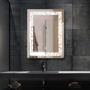 Tinitalo Rectangular LED Mirror for Bathroom with Back Light, Imported Touch Sensor + Dimmer, White Light, Cool Day Light, Warm Light, Total 3 Light Effects 18 X 24 Inch LED 1