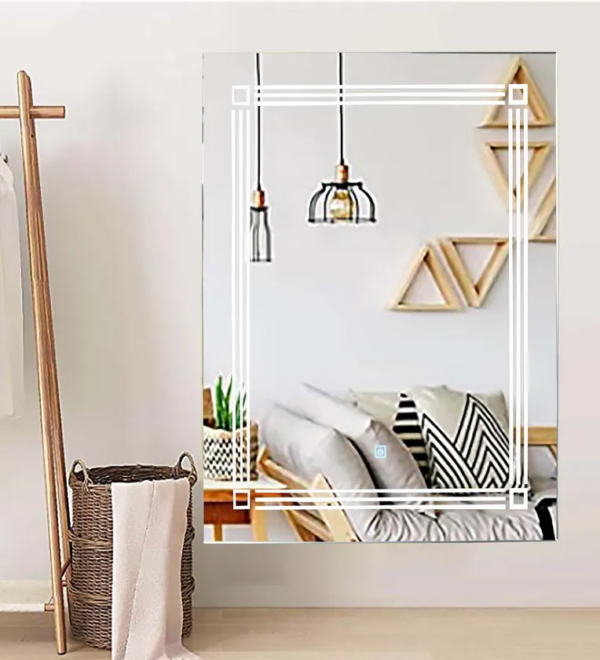 Tinitalo Rectangular LED Mirror For Bathroom – 18 X 24 Inch With Back Light And Touch Sensor And 3 Lights LED 27