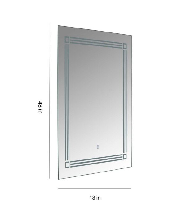 Tinitalo Rectangular LED Mirror For Bathroom – 18 X 24 Inch With Back Light And Touch Sensor And 3 Lights LED 27 - Image 2