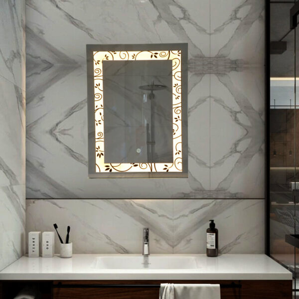 Tinitalo Rectangular LED Mirror For Bathroom – 18 X 24 Inch With Back Light And Touch Sensor LED 3 - Image 2