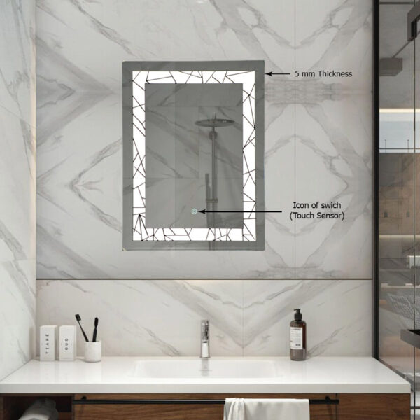 Tinitalo Rectangular LED Mirror for Bathroom - 18 x 24 Inch with Back Light and Touch Sensor LED 4 - Image 4