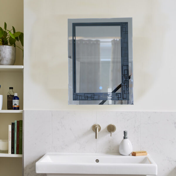 Tinitalo Rectangular LED Mirror For Bathroom – 18 X 24 Inch With Back Light And Touch Sensor and 3 lights LED 5 - Image 3