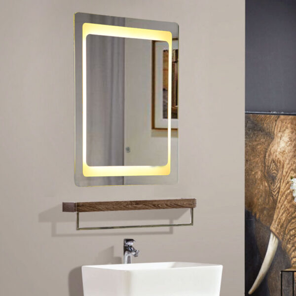 Tinitalo Rectangular LED Mirror For Bathroom – 18 X 24 Inch With Back Light And Touch Sensor And 3 Lights LED 6 - Image 2