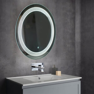 Tinitalo Round LED Mirror For Bathroom – 24 X 24 Inch With Back Light And Touch Sensor And 3 Lights LED 7