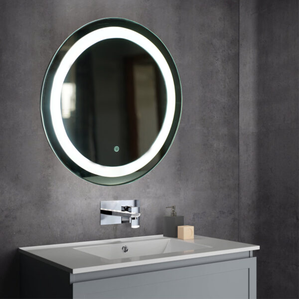 Tinitalo Round LED Mirror For Bathroom – 24 X 24 Inch With Back Light And Touch Sensor And 3 Lights LED 8 - Image 2