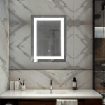 Tinitalo Rectangular LED Mirror For Bathroom – 18 X 24 Inch With Back Light And Touch Sensor And 3 Lights LED 9