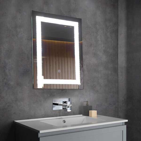 Tinitalo Rectangular LED Mirror For Bathroom – 18 X 24 Inch With Back Light And Touch Sensor And 3 Lights LED 9 - Image 3